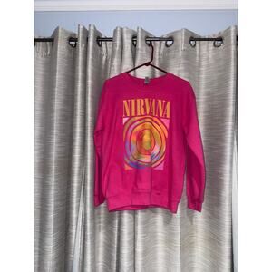 Nirvana hot pink fleece crewnecks size small